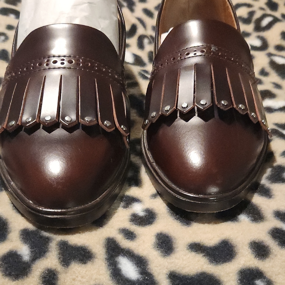 Frye Emory Kiltie Fringe Loafer Dark Brown 8M - Picture 6 of 14